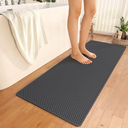 YDKGL Bathroom Rugs Non Slip, Super Absorbent Quick Dry Bath Mats for Bathroom, Foam Weave Texture Thin Bath Rugs Washable with Rubber Backing Fit Under Door Outside Shower,16" x 24“