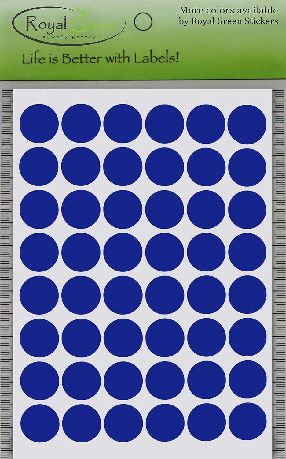 Royal Green Dot Sticker 11/16" Inch (17mm) Colored Labels in Purple - 2400 Pack - Colors B