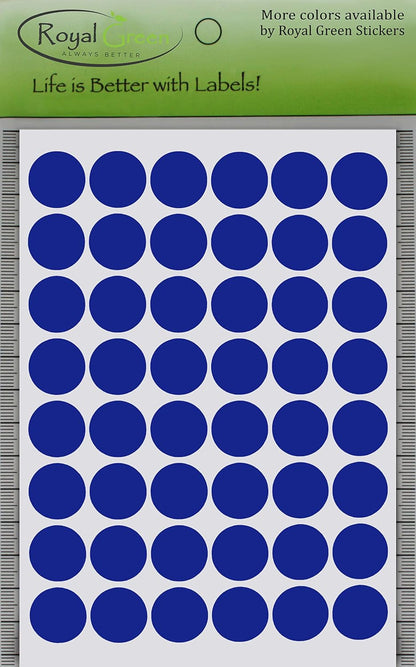 Royal Green Dot Sticker 11/16" Inch (17mm) Colored Labels in Purple - 2400 Pack - Colors B