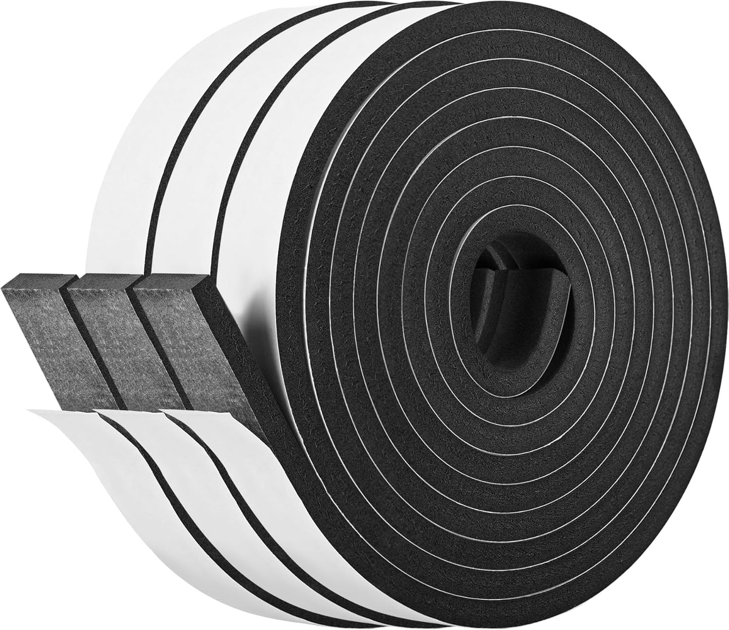 Kikerike Self Adhesive Foam Tape Weatherstrip 1/2In x 1/4In x 42Ft High Density Foam Insulation Strips Seal Weather Stripping with Strong Adhesive for Door and Window Sound Isolation Soundproofing