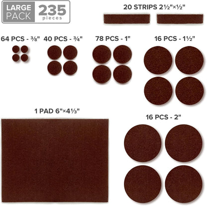 Felt Furniture Pads X-PROTECTOR - 48 Premium Floor Protector Chair Felts for Feet Wood Floors Best Hardwood Protect Your Hard Floors! (Brown)