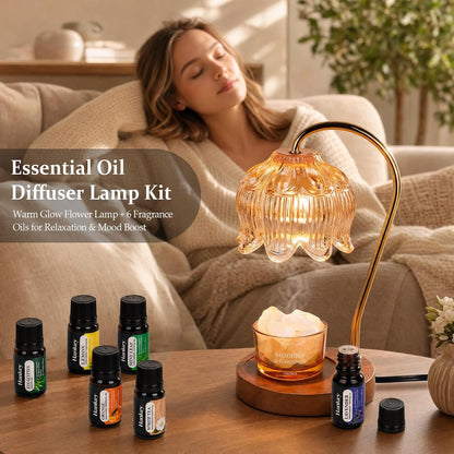 Funistree Flower Candle Warmer Lamp with Timer & Dimmer, Adjustable Height Candle Warmer, Christmas Birthday Gifts for Women Mom, House Warming New Home Decor, Wax Warmer with 2 Bulbs for Jar Candles