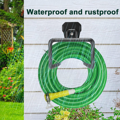 Metal Garden Hose Holder, Heavy Duty Wall Mount Hose Hanger for 150 FT | Rust-Resistant Wall Mount Hose Holder for Garden, Water & Expandable Hoses, Garage, Patio, Yard, Shed & Outdoor Storage