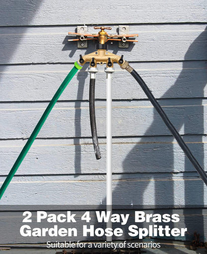 1/2/4 Pack 2 Way Hose Splitter, for 3/4" Hose Connector, with Rubber Washers & Tapes | for 3/4" Hose Connector