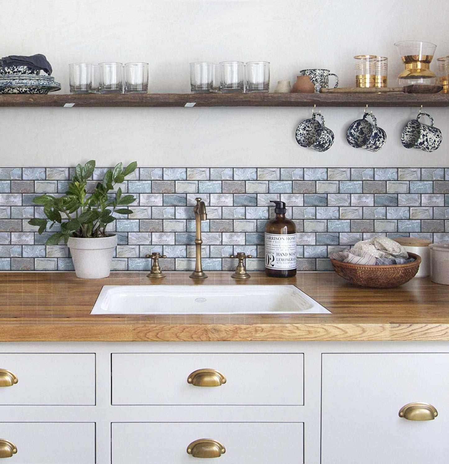 Peel and Stick Backsplash for Kitchen, Peel and Stick Tile Kitchen, Back Splash Tile for Bathroom, 3D Brick Wall Tiles Subway Tiles, 10 Sheets 10" x10.6 ﻿