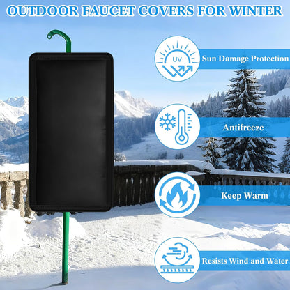 Insulated Outdoor Faucet Cover - 28"H x 15"W Heated Outdoor Faucet Covers for Winter Freeze Protection, Reusable Faucet Sock Universal Fit for RV Farm Lawn Faucets