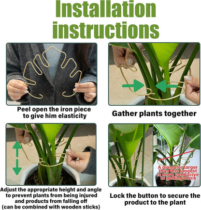 5PCS Monstera Plant Stem Support Stakes - 5.5 * 5.5IN Metal Supports for Monstera and Fishbone Cactus, Sturdy Frame, Easy Installation, Flexible Protection for Healthy Growth Indoors