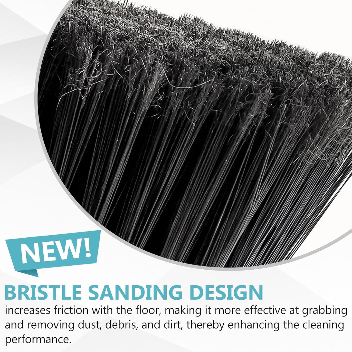 Indoor Broom,Soft Bristle Heavy-Duty Broom for Sweeping Concrete Courtyard Garage Patio Indoor Home Kitchen Office