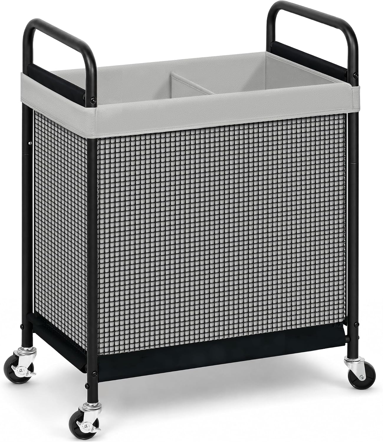 STORAGE MANIAC Rolling Laundry Hamper with Wheels 3-Section Laundry Sorter Rolling Laundrys Basket on Wheels with Removable Bag Clothes Hamper Laundrys Organizer Cart Bathroom Bedroom 120L Beige