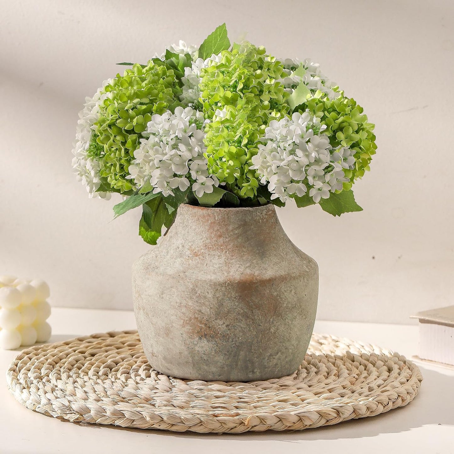 Ceramic Vase Set of 3, Modern Decorative Vases for Home Decor, Small Flower Pottery Vase Sets, Boho Farmhouse Rustic Vases for Living Room, Kitchen, Bedroom, Bathroom, Shelf, Table