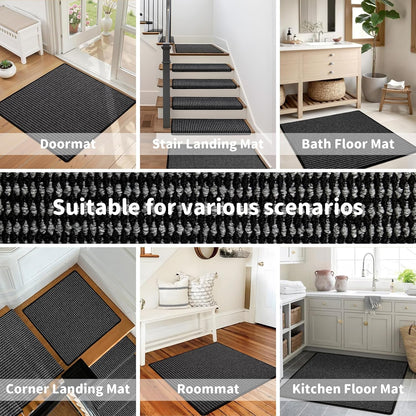 Brakki Bullnose Carpet Stair Treads, Non Slip Stair Treads for Wooden Steps Indoor, Stair Runner, Soft Stair Rugs, Edging Stair Protectors, Washable, 29.5"x9.5"x1.5" 14pcs, Beige