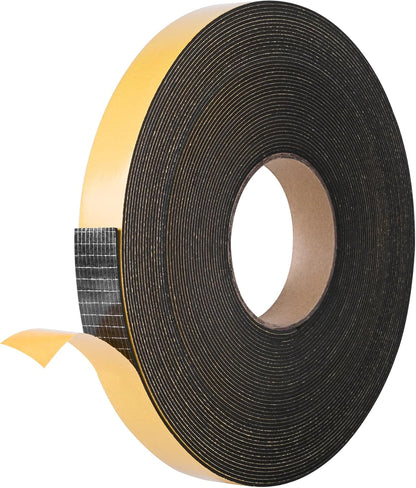 Kikerike Self Adhesive Foam Tape Weatherstrip 1/2In x 1/4In x 16.5Ft High Density Foam Insulation Strips Seal Weather Stripping with Strong Adhesive for Door and Window Sound Isolation Soundproofing