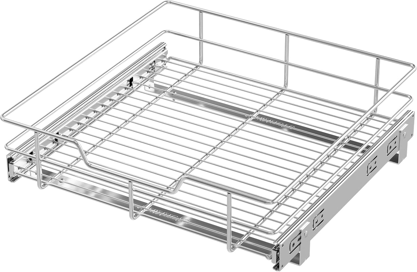2 Tier Pull Out Cabinet Organizer 11" W X 22" D, Slide Out Drawers For Kitchen Cabinets, Pull Out Drawers For Cabinets Capacity Heavy Duty Caddy, Cabinet Pullout Shelves Chrome-Plated, Bathroom Pantry