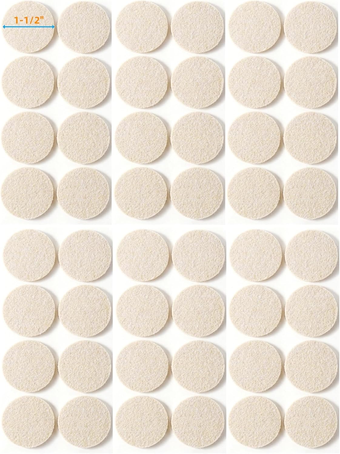 Furnigear Felt Furniture Pads for Hardwood Floors - Self Adhesive Chair Felt Pads, Floor Protector for Furniture Feet, Furniture Sliders Moving Your Furniture Smoothly - Anti Scratch 96 Pcs 3/4" Round