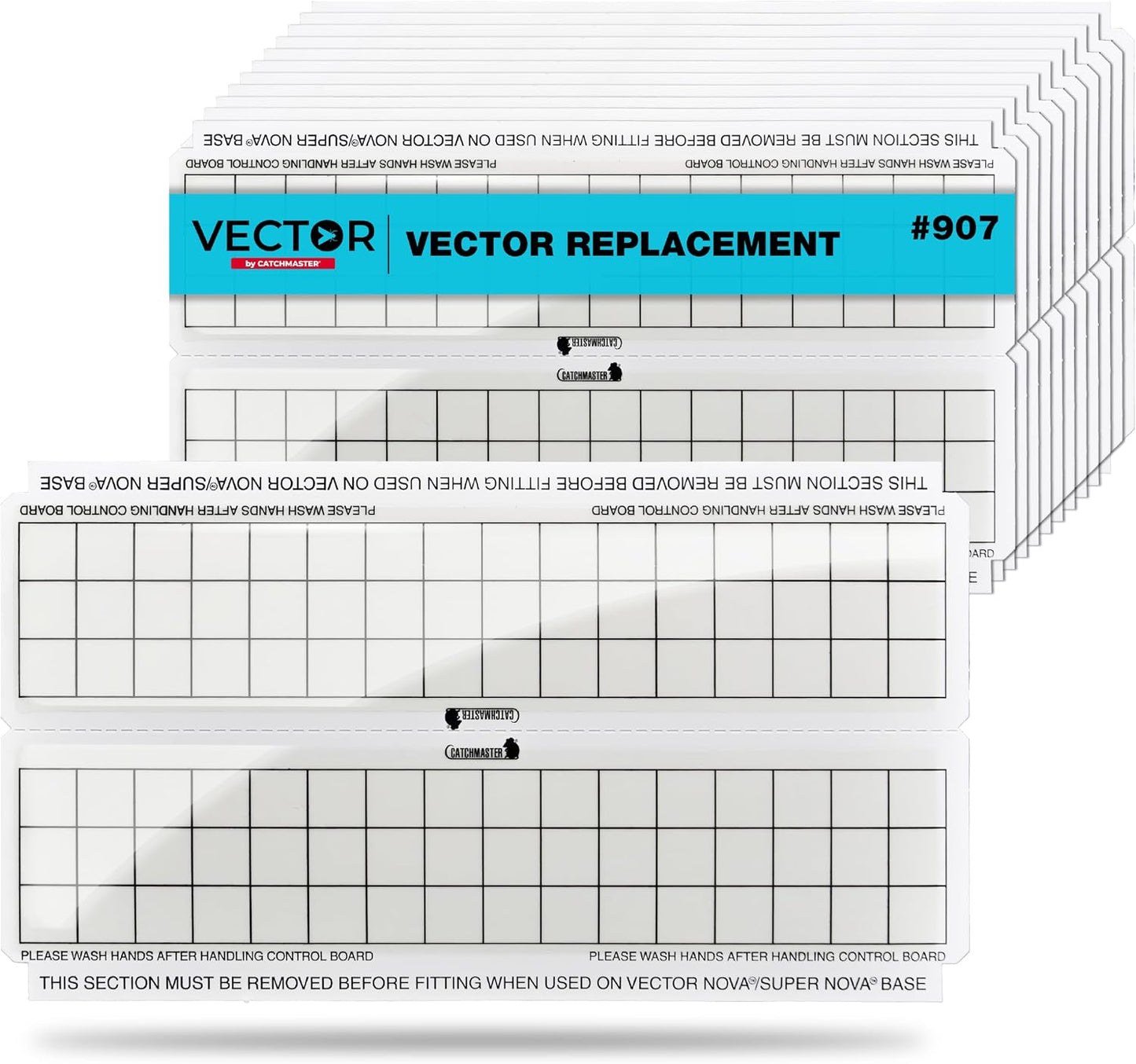 Catchmaster Vector Discreet Black Glue Trap Refills, 12-Pk, UV Light Fly Traps for Home, Unscented Sticky Gnat Glue Boards for House, UV Lamp Insect & Mosquito Killer, Adhesive Bug Light Boards
