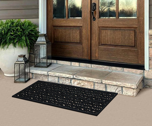 A1HC Outdoor Doormat, Natural Rubber, 18" x48”, Ideal for Outside entryway,Dirt Shoe Scraper,Heavy Duty Door mat for Indoor Outdoor,Rug Mats for Entry,Patio, Welcome Mats