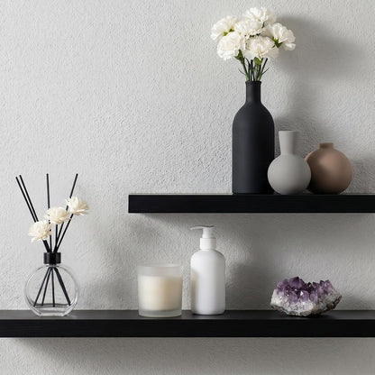 Ceramic Vase Set of 3, Modern Minimalist Neutral Home Decor, Boho Rustic Farmhouse Decorative Vases for Pampas Grass Dried Flowers | Table Centerpiece Entryway Mantel Bookshelf(Black Mix Set - Gray#1)
