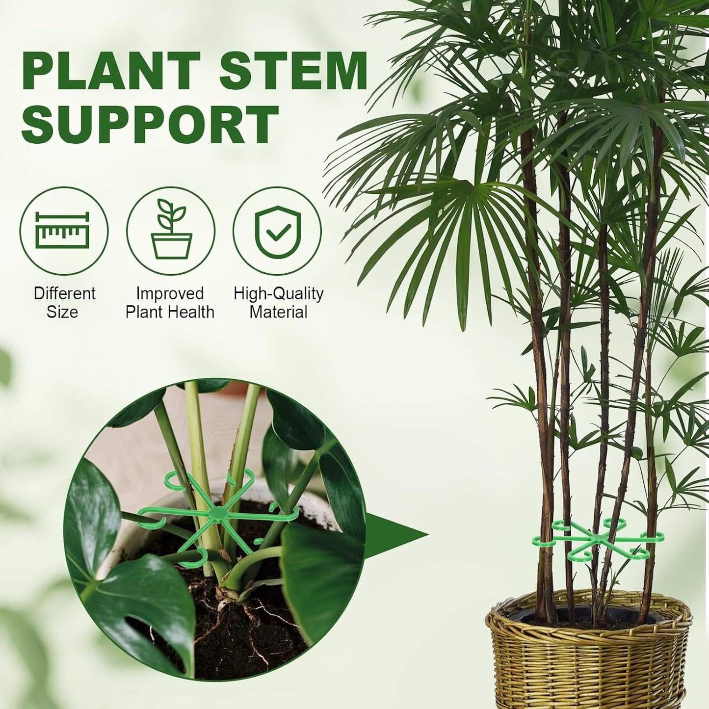 16pcs Plant Stem Support, Plant Support for Indoor Plants, 4 Sizes Climbing Houseplant Stem Holders, Reusable Plant Stabilizer, Indoor Plants Accessories