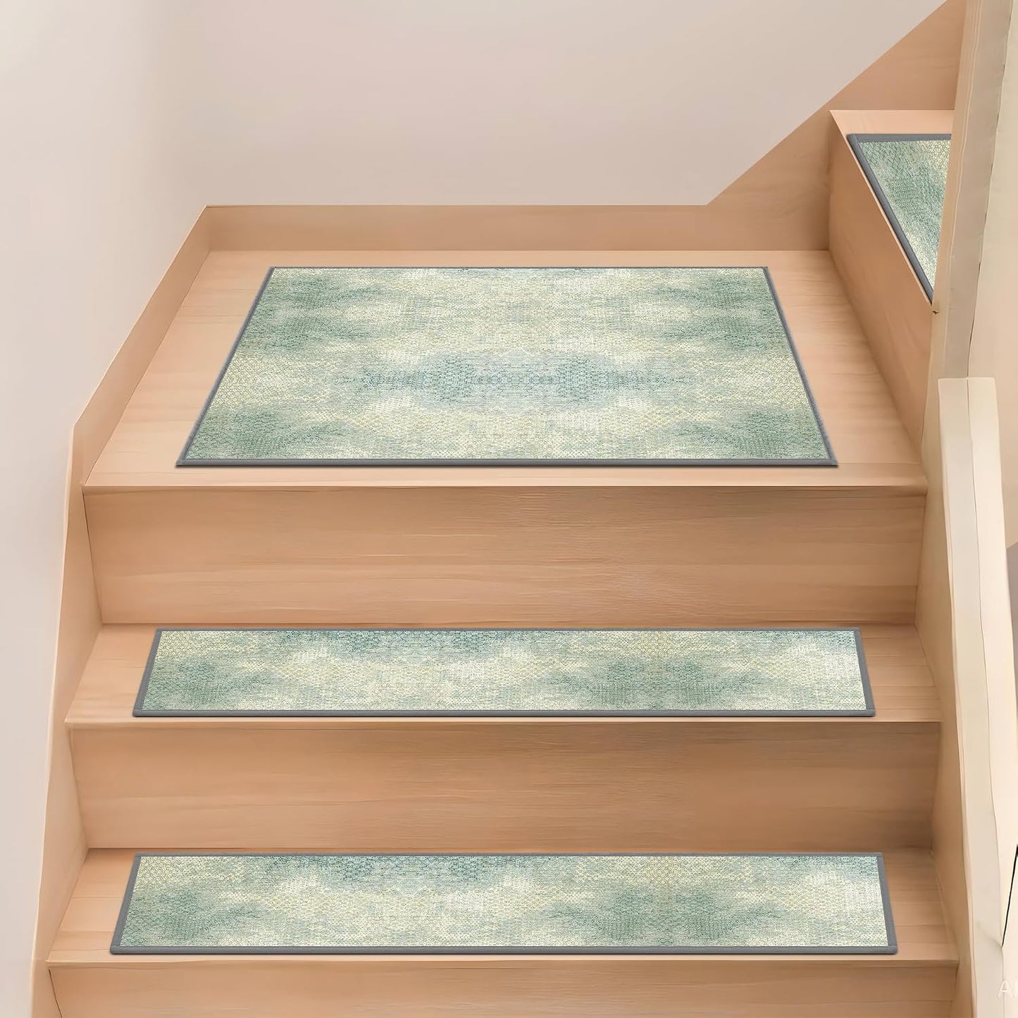 Non Slip Stair Treads for Wooden Steps, 15 Pack 8"x30" Washable Carpet | 8x30 in soft chenille polyester stair treads with reusable TPE backing for indoor wood stairs, dogs, kids, and seniors