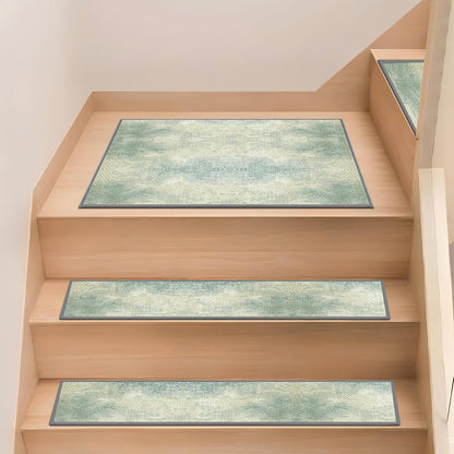 Non Slip Stair Treads for Wooden Steps, 15 Pack 8"x30" Washable Carpet | 8x30 in soft chenille polyester stair treads with reusable TPE backing for indoor wood stairs, dogs, kids, and seniors