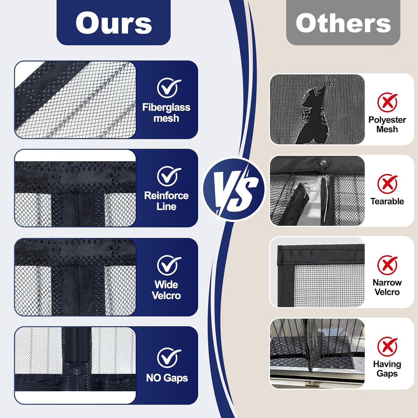 Magnetic Screen Door Mesh, Hand Free Door Screen Magnetic Closure Keep Bug Out Let Breeze in, Magnetic Door Screen Pet and Kid Friendly,Door Net Screen with Magnet Fit Door Size 37x 82 Inch