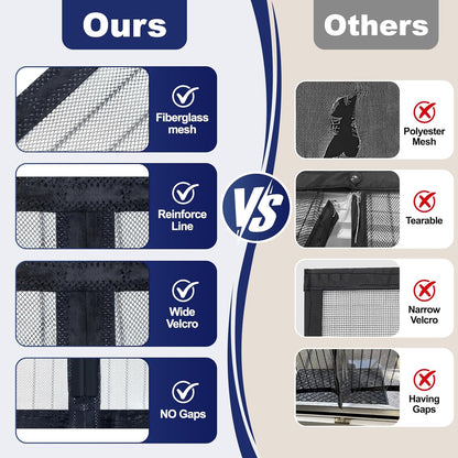 Magnetic Screen Door Mesh, Hand Free Door Screen Magnetic Closure Keep Bug Out Let Breeze in, Magnetic Door Screen Pet and Kid Friendly,Door Net Screen with Magnet Fit Door Size 37x 82 Inch