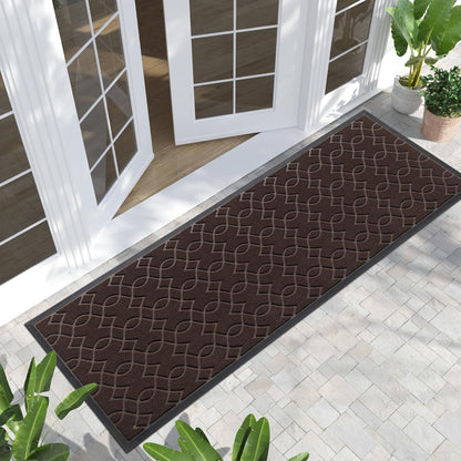 Yimobra Outdoor Mats for Front Door 29.5x17, All-Season Waterproof Doormat Outdoor Entrance, Heavy Duty Non-Slip Outside Door Mat for Garage Patio Proch Entryway Indoor, Black