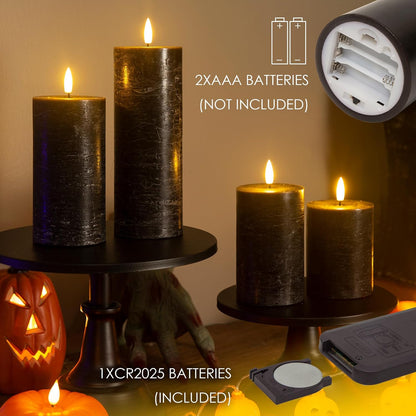 LUSHARBOR Flameless Candles, 4 Pack Battery Operated Candles with Remote, Real Wax LED Fake Candles with Timer Flickering for Christmas Wedding Home Party D3 H 5" 6" 7" 9" White