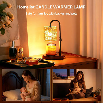 Homelist Candle Warmer Lamp with Timer, Height Adjustable Candle Lamp, Home Decor, Wax Melt Warmer for Birthday Chrismas Holiday Gifts for Mom, Women, Sister