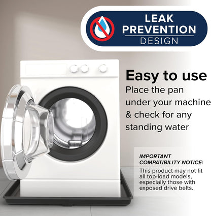 Camco Washing Machine Drain Pan - Features a Durable Plastic Construction, 1-inch/1.5-inch PVC Drain Fitting, and Measures 30-inches (L) x 32-inches (W) x 2 ½-inches (H) (OD) (20750)
