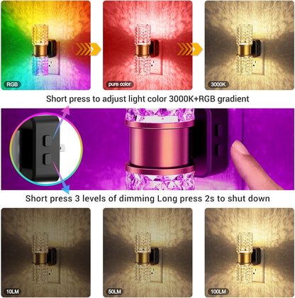 JandCase Motion Sensor Night Light, Night Lights Plug into Wall,3000K Soft White 0-100 LM Dimmable LED Night Light, Motion Activated Nightlight for Bathroom Hallway Decor