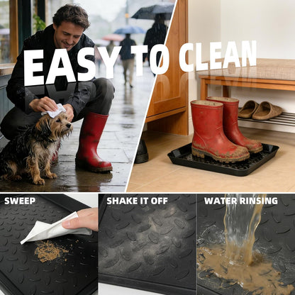 3Pcs Shoe Tray 14 x 11 Inch Waterproof Mat Wet Plastic Small Boot Tray, Multi-Purpose Garden Tool for Entryway Indoor
