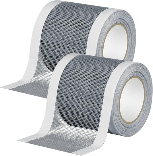2PCS Screen Tape Mesh Repair, Self-Adhesive Window Screen Repair Tape Patch Kit, Breathable Mesh for Home (3inchx16.4ft)