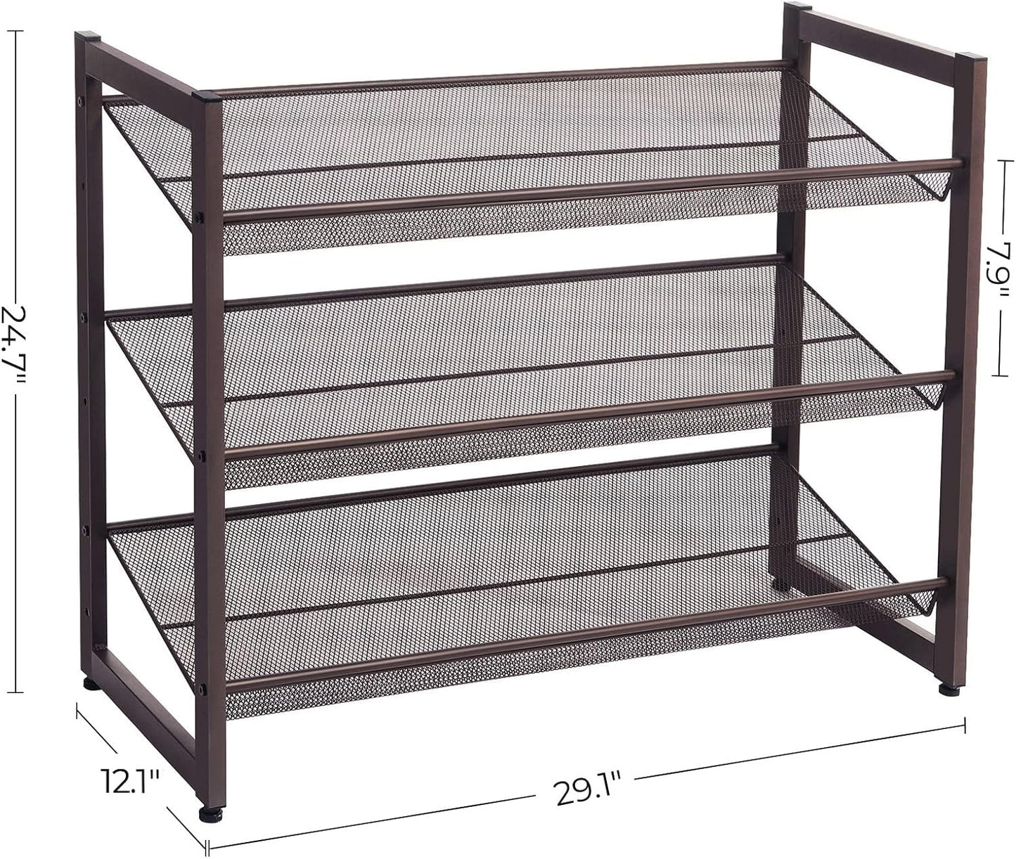 SONGMICS Shoe Rack, 12-Tier Shoe Organizer, Metal Shoe Storage for Garage, Entryway, Set of 2 6-Tier Stackable Shoe Shelf, with Adjustable Flat or Angled Shelves, Holds 48-60 Pairs, Black ULMR12B