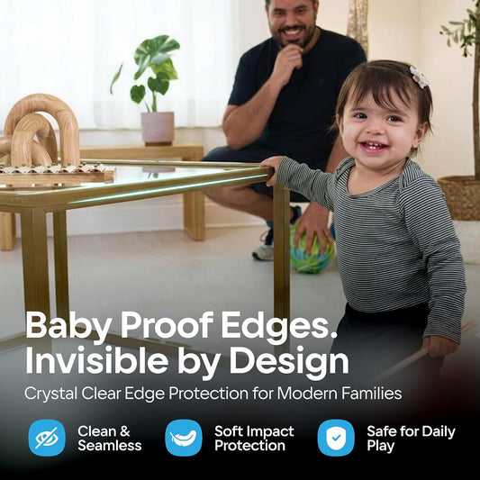 16ft Heavy Duty Desk Edge Protector & Corner Protectors - Baby Proofing Guards for Sharp Furniture Corners, Tables & Cabinets - Child Safety Essentials for Home & Nursery