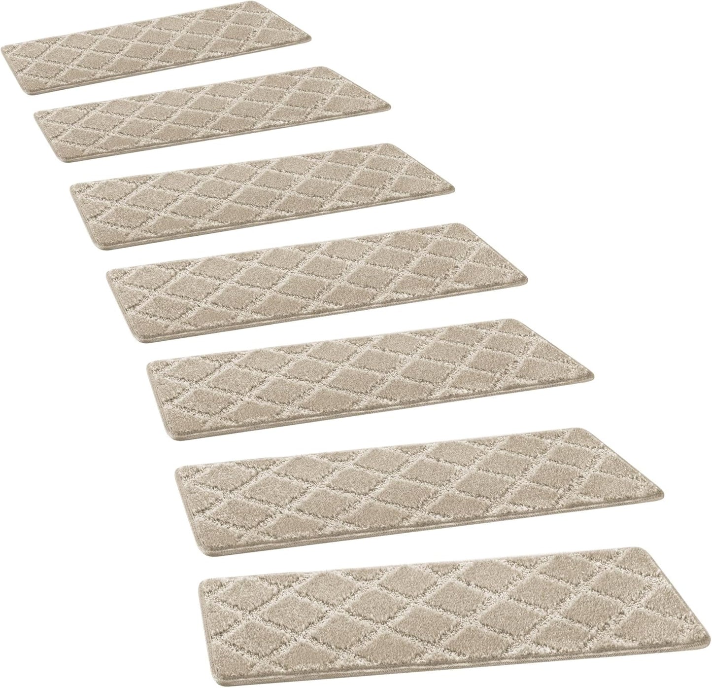 PURE ERA Carpet Stair Treads Tape Free Non Slip Indoor Stair Carpet Stair Protectors Pet-Friendly Non-Slip Skid Resistant Washable Reusable 8" x 30"(2 Pieces,Black)