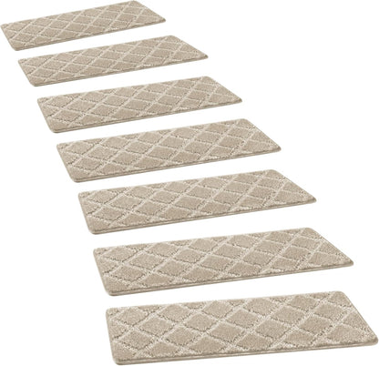 PURE ERA Carpet Stair Treads Tape Free Non Slip Indoor Stair Carpet Stair Protectors Pet-Friendly Non-Slip Skid Resistant Washable Reusable 8" x 30"(2 Pieces,Black)