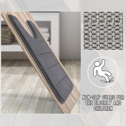 Yimobra Memory Foam Bath Mat, Super Soft Absorbent Bathroom Rug Non Slip, Quick Dry, Machine Washable Floor Carpet for Tub Shower, Home Decor Accessories, 24x17, Grey