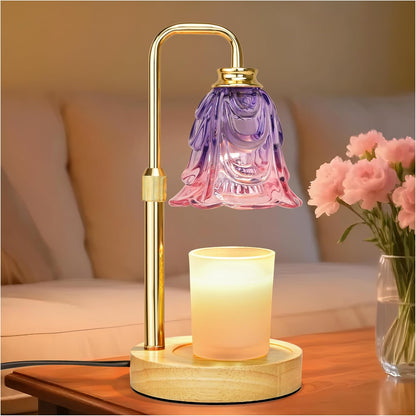 Candle Warmer Lamp with Timer Dimmer, Adjustable Height Pink Tulip Candle Wax Warmer, Christmas Birthday Gift for Mom Women,House Warming Gifts for New Home Bedroom Decor,Flower Pink