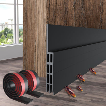 Door Draft Stopper, Ohuhu 39"L x 2"W Silicone Weather Stripping Under Door Seal for Exterior Interior Doors, 1" Widened Strong Adhesive, Soundproof Door Sweep Strip to Block Cold, Noise, Light Pests