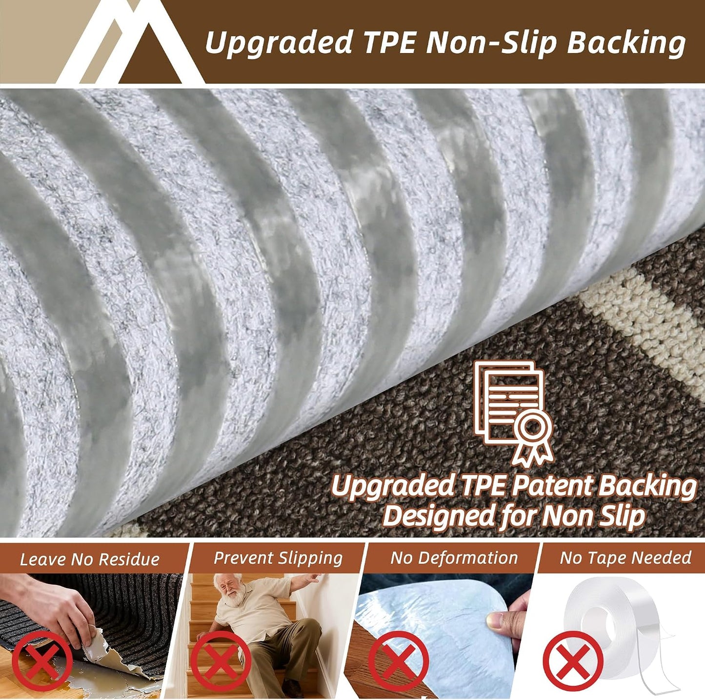 COSY HOMEER Soft Stair Treads Non-Slip Carpet Mat 28inX9in Indoor Stair Runners for Wooden Steps, Stair Rugs for Kids and Dogs, 100% Polyester TPE Backing 4pcs, Grey