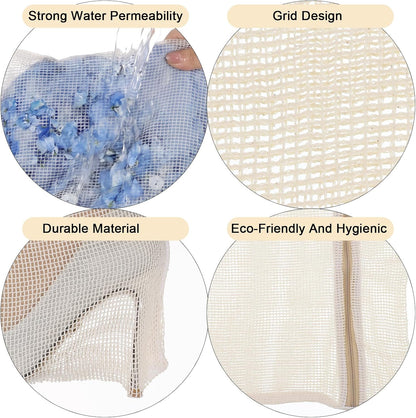 4PCS Mesh Laundry Bags for Delicates, Laundry Bags Mesh Wash Bag | 12x16 Inch Medium Cotton Bra Washing Protector Wash Bag with Sturdy Zipper for Bras, Lingerie, Socks, Clothes