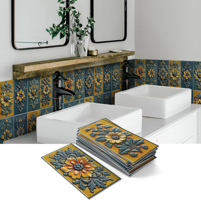 VICCI 32Pcs Tile Decals - Peel and Stick Kitchen Backsplash - Decorative Wall Tiles Stickers 8" x 4" Self-Adhesive Waterproof Removable for Bathroom Cabinets Home DIY Projects Decor