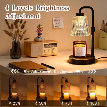 hyrion Candle Warmer Lamp with Timer Dimmable, Birthday Gifts for Women Mom, Adjustable Height Candle Warmer for Jar Candles, Flower Flameless Candle Lamps with 2 Bulbs, Housewarming, Home Decor