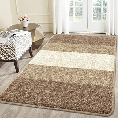 Kitinjoy Indoor Outdoor Door Mat, 32x20 Non-Slip Absorbent Dirt Trapper, Low-Profile Washable Inside Entrance Front Floor Mat, Sturdy Soft Entry Doormats for Entryway, Grey