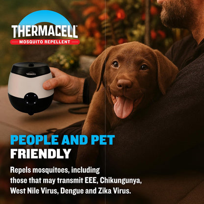 Thermacell E-ZoneGuard Patio Max Rechargeable Mosquito Repeller with 20-Foot Zone of Scientifically Proven Outdoor Protection; 12-Hr Battery; 36-Hr Refill; Bug Spray Alternative; Fast Charging Dock