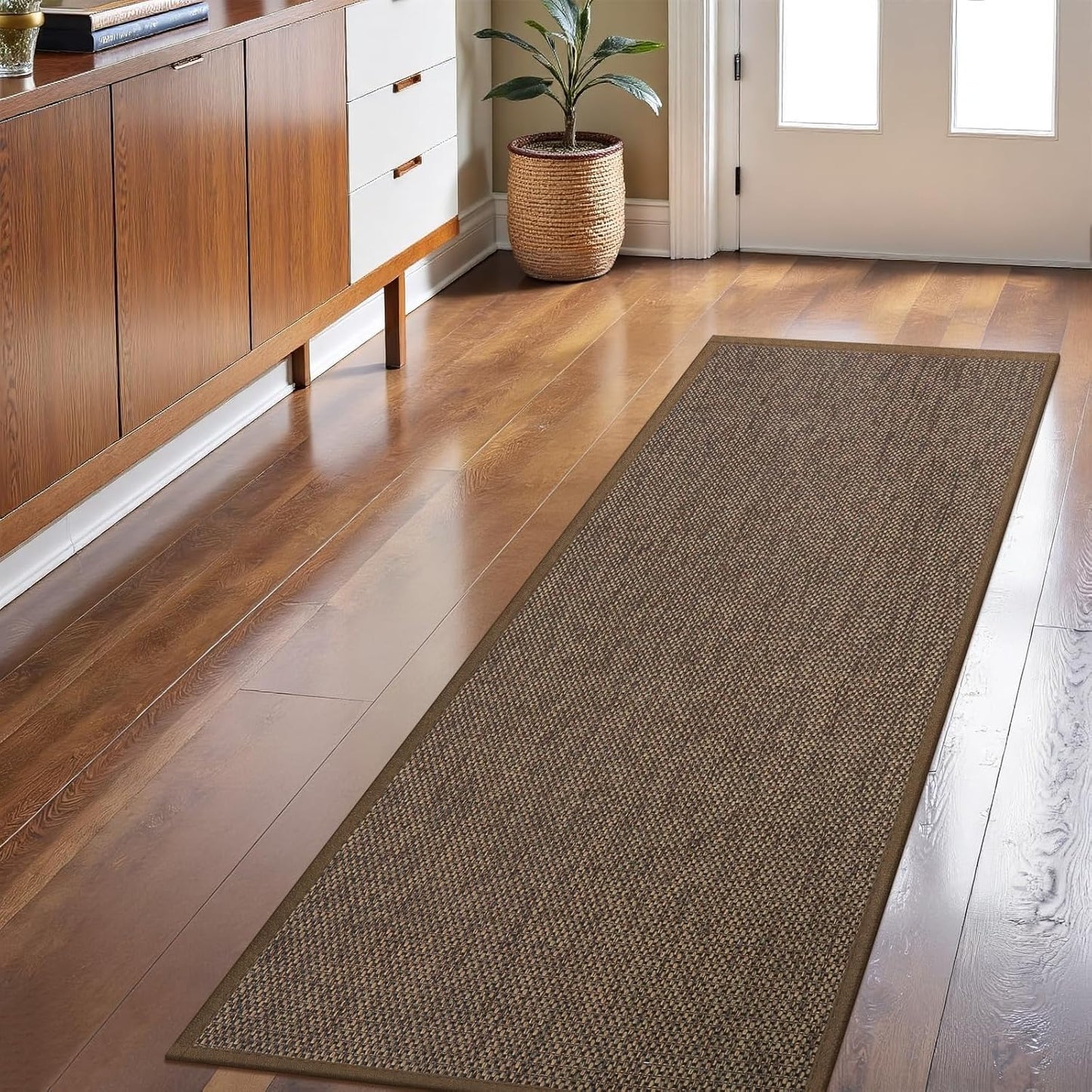 LEKEEPGO Door Mat 17"x29", Non Slip Door Mat Indoor Entrance, Rubber Backing Indoor Door mats Washable Absorbent Low-Profile Doormat Front Entryway Entry Resist Dirt Inside Door Mats, Khaki