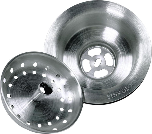 Sinkology SinkSense Kitchen Sink Basket Strainer Drain, Stainless Steel, Durable Stainless Construction, Removable Basket, Fits Standard 3.5 Inch Drain