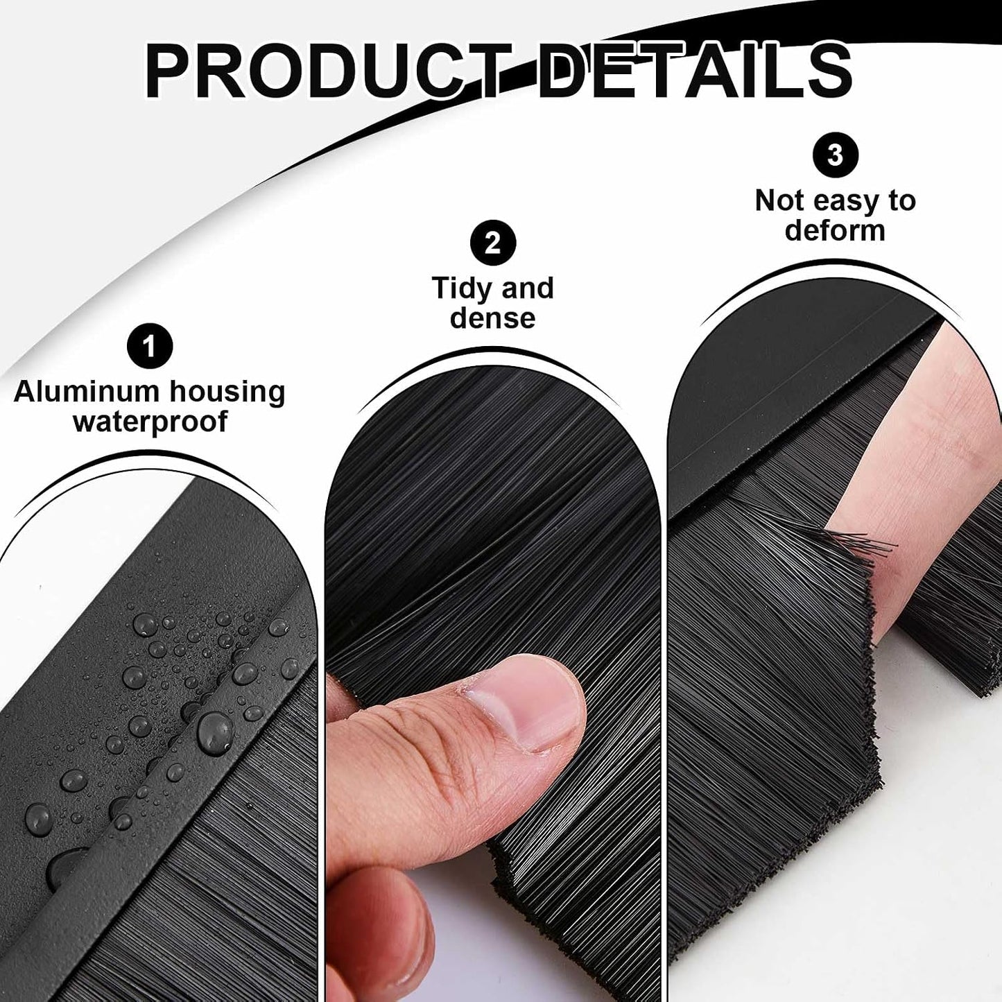 Frienda 2 Set Door Brush Bottom Sweep Brush Weather Stripping Aluminum Door Seal with Screws for Gaps up to 1 Inch, for Home, Commercial Gate, Fill Gaps Dust, Debris (1 x 36 Inch,Gray)