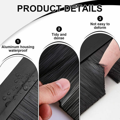 Frienda 2 Set Door Brush Bottom Sweep Brush Weather Stripping Aluminum Door Seal with Screws for Gaps up to 1 Inch, for Home, Commercial Gate, Fill Gaps Dust, Debris (1 x 36 Inch,Gray)